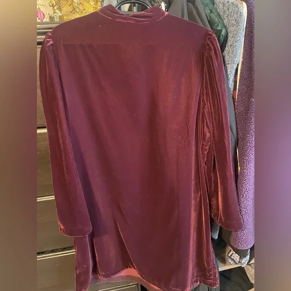 GAP size xl burgundy/wine velvet dress - Picture 3 of 3